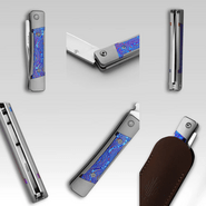 Kizer Little Grand M390 Titanium Damascus - KNIFESTOCK