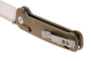 QPS Penguin Glyde 14C28N, finitura a 2 toni stonewash - satinata, Manico: Khaki FRN QS1 - KNIFESTOCK