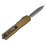 Microtech ULTRATECH GEN IV D/E STONEWASH FULL SERRATE TAN 11224-12TA - KNIFESTOCK