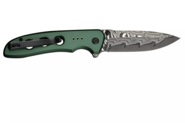 Civivi Hyperpulse CIVIVI Green Aluminum HandleDamascus BladeButton Lock Overal - KNIFESTOCK