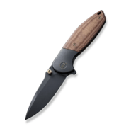 We Knife Nitro Mini Black Titanium Handle With Brown Linen Micarta Inlay WE22015-4 - KNIFESTOCK