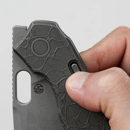 Vosteed Psyop Elmax Acid Etched &amp; Stonewashed,Dim Gray Titanium - KNIFESTOCK