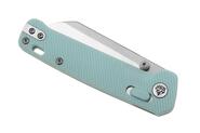 QPS Penguin Glyde 14C28N, finitura a 2 toni stonewash - satinata, Manico: Blu gelato - KNIFESTOCK
