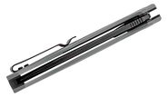Petrified Fish PFB03 Stamp Black Stonewashed D2 Carbon Fiber With Gray G10 PFB03GADW - KNIFESTOCK