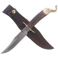 MUELA 160mm blade, stag deer handle, brass guard and Elephant head cap ELEPHANT-16BF - KNIFESTOCK