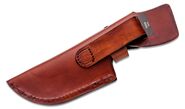 Ontario Hiking Fixed Blade Knife 3.4&quot; Satin Drop Point, Brown/Black Micarta Handles, Leather  ON8187 - KNIFESTOCK