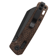 QSP Penguin Glyde KNFS Exclusive, Black Stonewash 14C28N, Brown Micarta - KNIFESTOCK