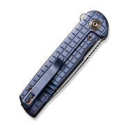 We Charith Frag Patterned Blue Titanium Handle Silver Bead Blasted CPM 20CV BLADE WE20056B-1 - KNIFESTOCK