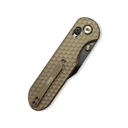 GEO Knife Ethereal Cutter Blackwash M390 Blade SW Bronze Ti - KNIFESTOCK