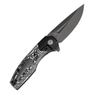 Kansept Cassowary Grey TiCn S35VN Black Titanium Handles with Black/White Carbon Fiber K2065B2 - KNIFESTOCK