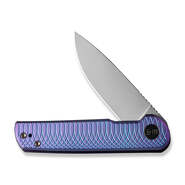 WE Charith Ripple Patterned Purple Titanium Handle Silver Bead Blasted CPM 20CV Blade WE20056-2 - KNIFESTOCK