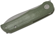 Petrified Fish PFE16 El Camino Gray Stonewashed N690 Green Micarta PFE16GRMGAW - KNIFESTOCK
