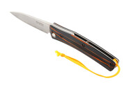 Mcusta MC-192C Higonokami Friction Folder VG-10 San Mai, Yellow/Black Laminated Hardwood Handle - KNIFESTOCK