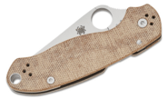 Spyderco Para 3 Brown Canvas Micarta CPM CRU-WEAR Reveal 14 C223MPCW - KNIFESTOCK