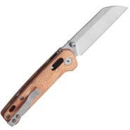 QPS Penguin Glyde 14C28N, 2 tónusú felület kőmosott - szatén, Markolat: G10 rézzel - KNIFESTOCK