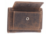GreenBurry Small leather wallet 10x8cm with coin pocket &quot;Vintage&quot; antique brown - KNIFESTOCK