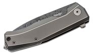 Lionsteel Folding knife Damascus Scrambled blade, GREY Titanium handle and clip  MT01D GY - KNIFESTOCK