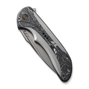 WE Gray Titanium Handle With Aluminum Foil Carbon Fiber Inlay Stonewashed CPM 20CV Blade Nested Fram - KNIFESTOCK