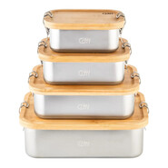 CJH Edelstahl Lunch Box XL, Bambus-Deckel ART000070 - KNIFESTOCK