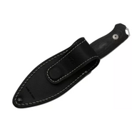MKM SMALL LOV – M390 SATIN blad, MARBLE KOLFIBER handtag, +FICKA LÄDERSLIDA - KNIFESTOCK