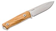 Lionsteel Fixed Blade Sleipner Steel stone washed, OLIVE wood handle, leather sheath B41 UL - KNIFESTOCK