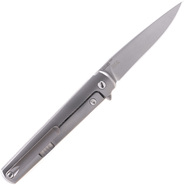 MKM FLAME Green cavas micarta handle with Sandblasted titanium frame BÖHLER M390 - MK FL01-GCT - KNIFESTOCK