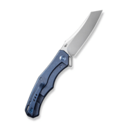 WE Blue Titanium Handle With Blue Diamond Pattern On Presentation Handle Polished Bead Blasted CPM 2 - KNIFESTOCK