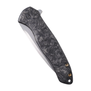 WE Kitefin Knife Marble Carbon Fiber Presentation Handle With Black Ti Lock Side Handle Polished Bea - KNIFESTOCK