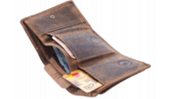 GreenBurry Small leather wallet 10x8cm with coin pocket &quot;Vintage&quot; antique brown - KNIFESTOCK