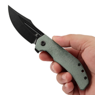 Tenable Knives Orion Blackwash 14C28N, Grön Micarta - KNIFESTOCK