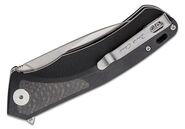 Petrified Fish PF838 Pub Satin D2 Carbon Fiber With Black G10 PF838CS - KNIFESTOCK