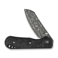 Civivi Crabby Shredded Carbon Fiber HandleDamascus BladeLiner Lock - KNIFESTOCK