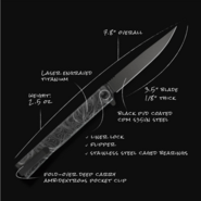 Ocaso Solstice Engraved Titanium + Black / Topo Pattern 10ETB - KNIFESTOCK