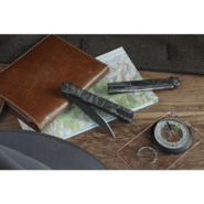 Ocaso Solstice Engraved Titanium + Black / Topo Pattern 10ETB - KNIFESTOCK