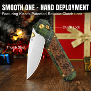 Kizer Militaw Nitro-V G10&amp;Mkuruti Wood -  Xmas edition - KNIFESTOCK