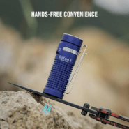 Olight Baton 4 Premium Edition Flashlight with Wireless Charging Case (Regal blue, 1300 Lumens) - KNIFESTOCK