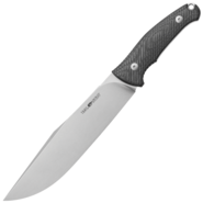 Viper Trail Clip Point Stonewash N690Co, Black SureTouch (G10,rubber), Leather sheath VT4066GG - KNIFESTOCK