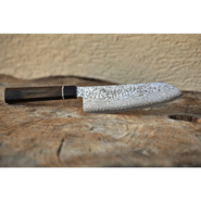Dellinger Santoku Knife Suncraft VG-10 Black Damascus 167 mm - KNIFESTOCK