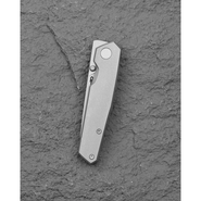 Bestech Knives VK-KUZE Dark Bead Blast Drop Point Blade, Stonewashed Titanium Handles - BT2504B - KNIFESTOCK