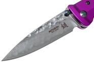 Mcusta Fusion Damascus Blade, Purple Anodized Aluminium Handle MC-162D - KNIFESTOCK