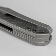 Vosteed Psyop Elmax Acid Etched &amp; Stonewashed,Dim Gray Titanium - KNIFESTOCK