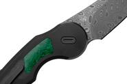 FOX knives ANARCNIDE JUPITER FOLDING KNIFE STEEL DAMASCUS HAKKAPELLA BLD ,TITANIUM+MALACHITE INSERT  - KNIFESTOCK