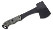 ONTARIO Camp Plus Hatchet 12&quot; Overall Black Carbon Steel Blade OD Green Micarta Handle Sekera - KNIFESTOCK