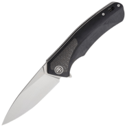 Petrified Fish PF838 Pub Satin D2 Carbon Fiber With Black G10 PF838CS - KNIFESTOCK