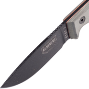 ESEE Knives Model 3 black blade, grey handle 3P-MB-B with sheath + clip and MOLLE-back - KNIFESTOCK