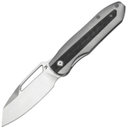 Kansept Thunderhead Satin CPM S35VN Beadblasted Titanium with Twill Carbon FIber Inlay - KNIFESTOCK