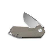KUBEY Campe Nest Liner Lock EDC Flipper Knife Striped Khaki G10 Handle KU203G - KNIFESTOCK