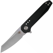 BESTECH Syntax 14C28N, Stone Wash+Satin, Black G10 BG40A - KNIFESTOCK