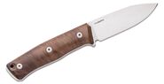 Lionsteel Fixed Blade SLEIPNER satin Walnut wood handle, leather sheath B35 WN - KNIFESTOCK