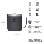 STANLEY The Legendary Camp Mug .35L / 12oz, Charcoal 10-09366-172 - KNIFESTOCK